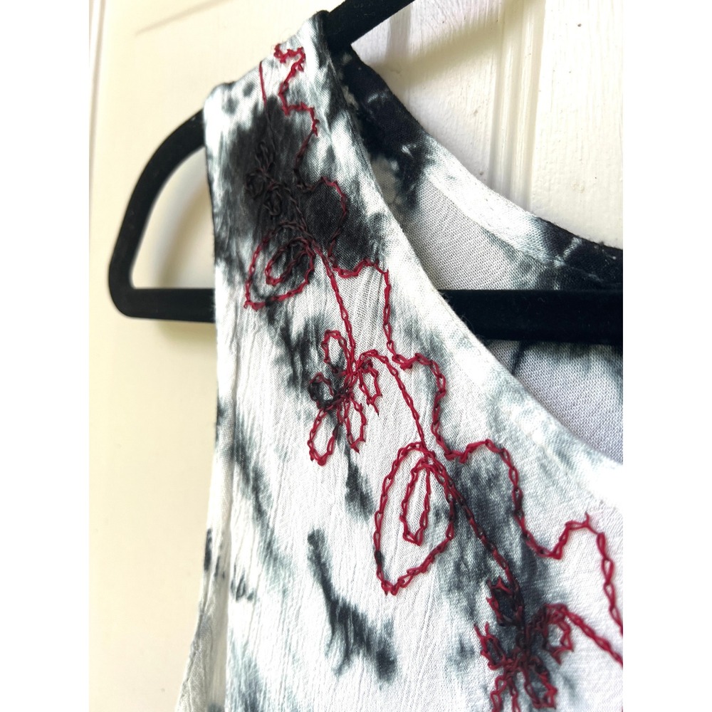 Seven Islands Dress One Size Tie Dye Embroidered Coverup Light Handkerchief Boho - Picture 2 of 9